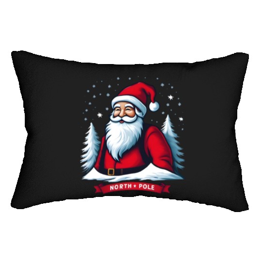 North Pole santa merry christmas Lumbar Pillows