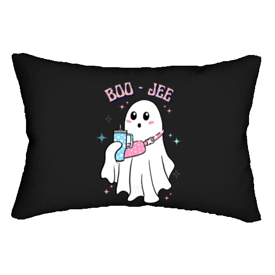 BOO-JEE Spooky Cute Ghost Halloween Costume Design Lumbar Pillows