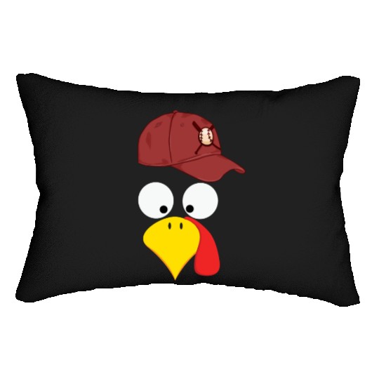 Turkey baseball thanksgiving Lumbar Pillows