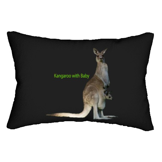 baby with kangaroo Lumbar Pillows