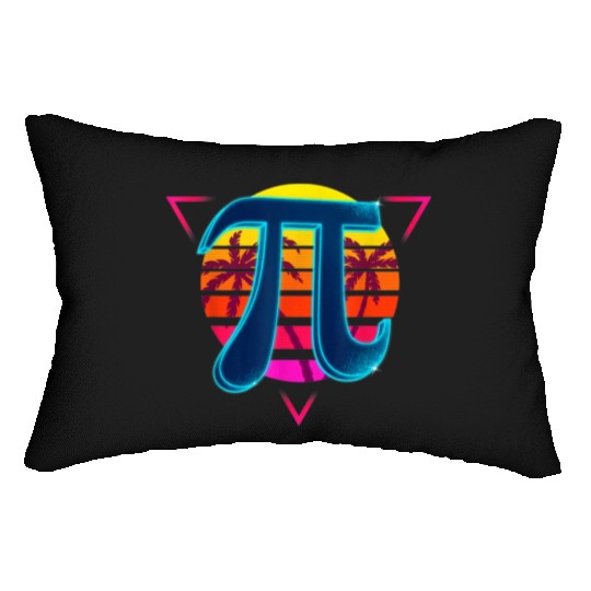Funny Pi Day Vintage Nerd Geek Pie 3.14 Sunset Lumbar Pillows