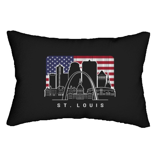 St. Louis Missouri American Flag Lumbar Pillows
