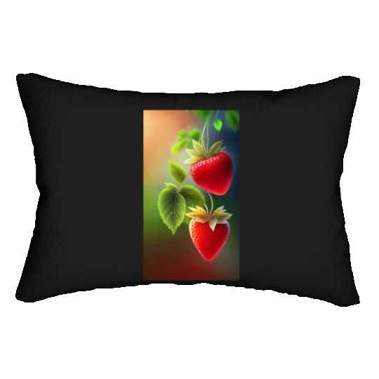 This design is strawberry fruit Lumbar Pillows