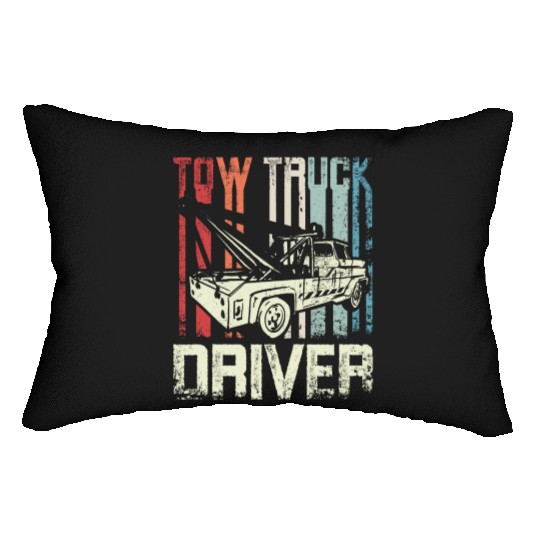 Cool Retro Vintage Tow truck Driver Lumbar Pillows