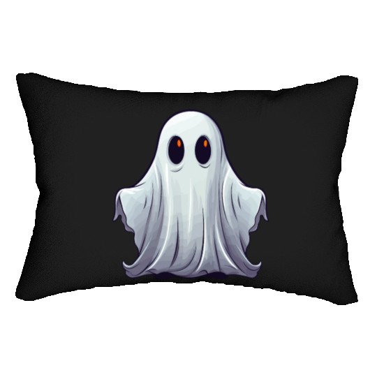 Funny Halloween Pumpkin With Cute Ghost Lumbar Pillows