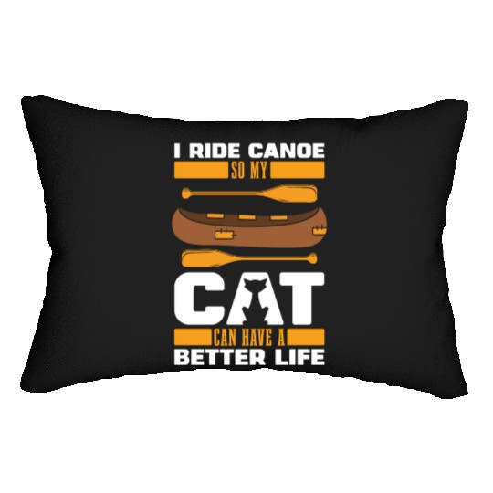 Canoe Canoeing Canoeist Cat Lumbar Pillows