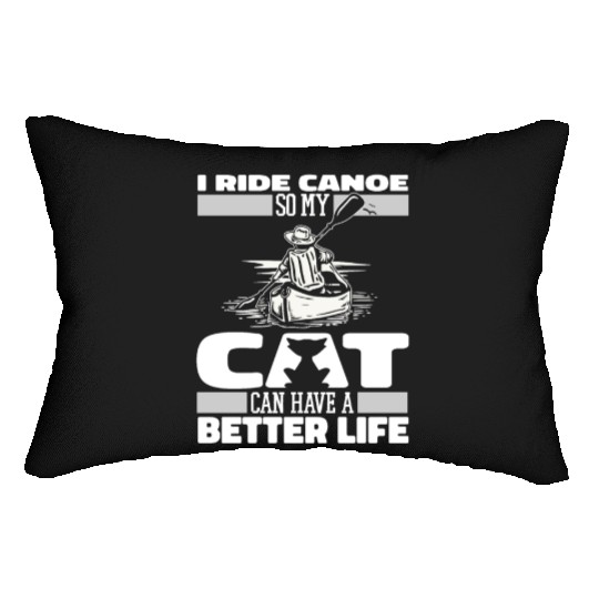 Canoe Canoeing Canoeist Cat Lumbar Pillows