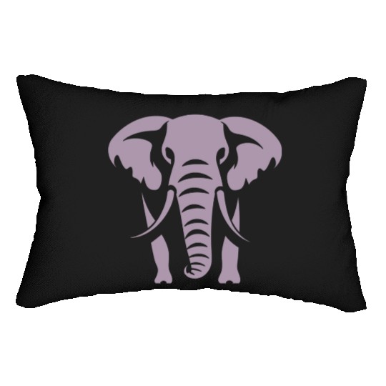 Elephant Silhouette White Logo Lumbar Pillows