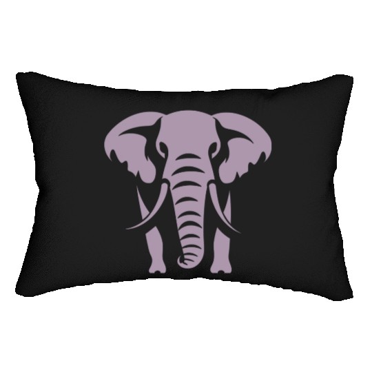 Elephant Silhouette White Logo Lumbar Pillows