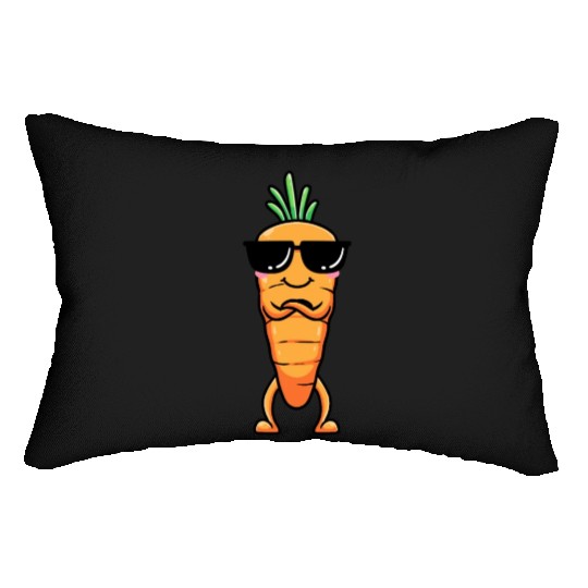 Carrot Emoticon Vegetable Vegan Vegetarian Lumbar Pillows