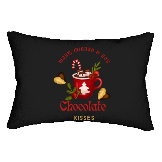 Merry Christmas Warm Wishes and Hot Chocolate Lumbar Pillows
