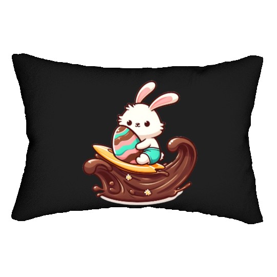 Easter Bunny Surfboard Chocolaty Waves Lumbar Pillows