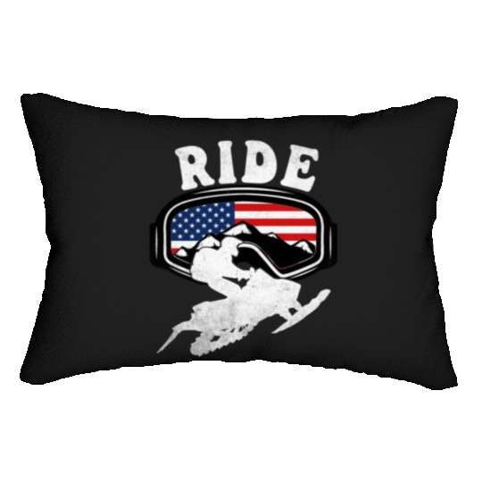 Snowmobile RIDE Snowmobiling Winter Lumbar Pillows