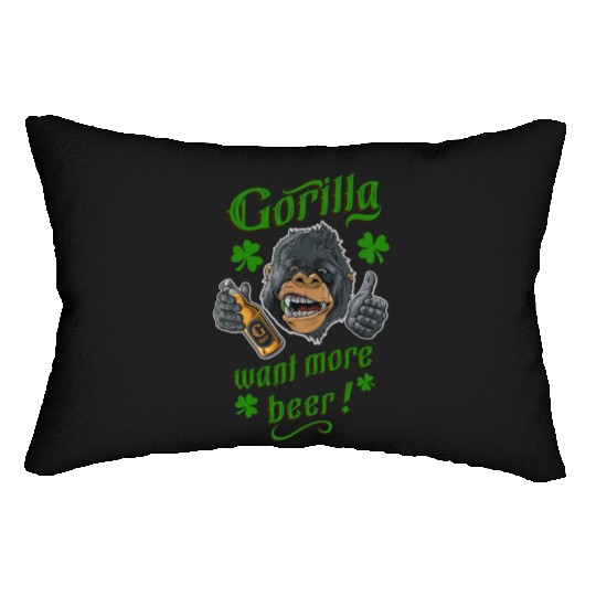 Saint Patrick's Day - Gorilla Want More Beer Lumbar Pillows