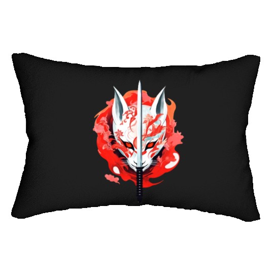 Fox Maske Kitsune Japan Anime Kumiho Samurai Lumbar Pillows