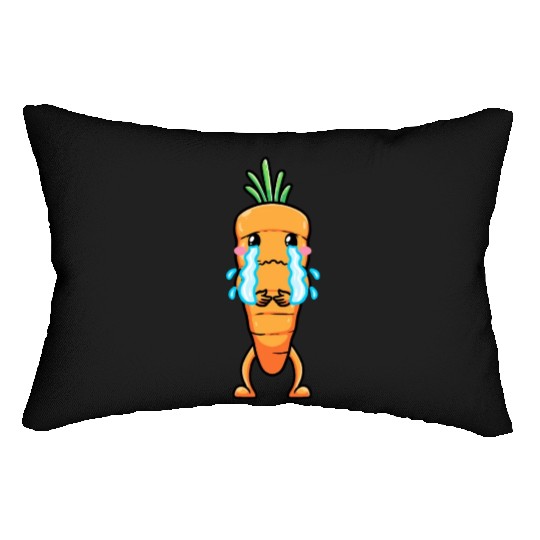 Carrot Emoticon Vegetable Vegan Vegetarian Lumbar Pillows