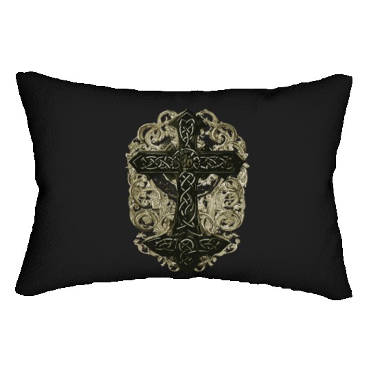 tree celtic cross Lumbar Pillows