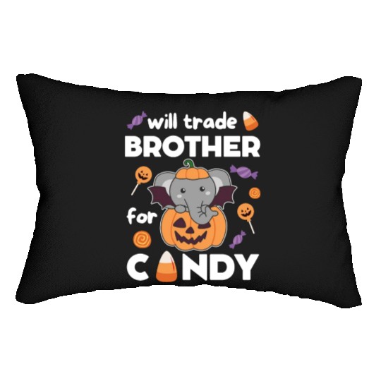 Elephant Halloween Trade Brother For Candy Lumbar Pillows