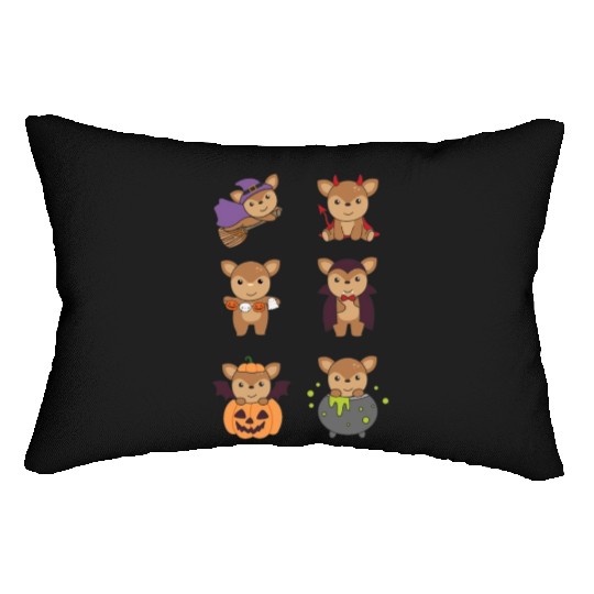 Deer Halloween Devil Pumpkin Vampire Costume Lumbar Pillows