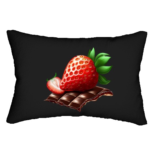 Sweet Temptation: Strawberry Meets Dark Chocolate Lumbar Pillows