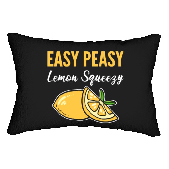 Easy Peasy Lemon Lemonade Vendor Gift Lumbar Pillows