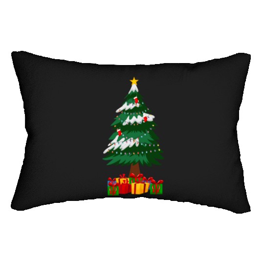 Merry Christmas Tree with Surprise Presents Boxes Lumbar Pillows