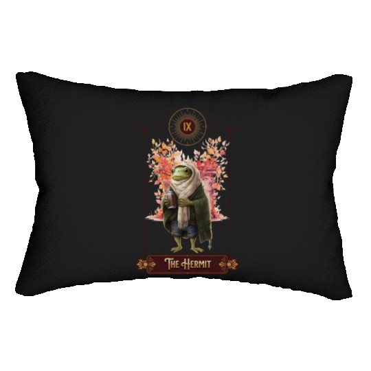 "The Hermit" Frog Tarot Card Lumbar Pillows