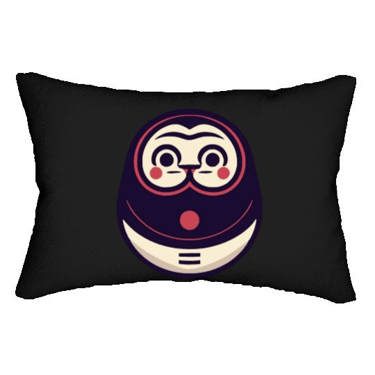 Kawaii Cat Face Daruma Doll Lumbar Pillows