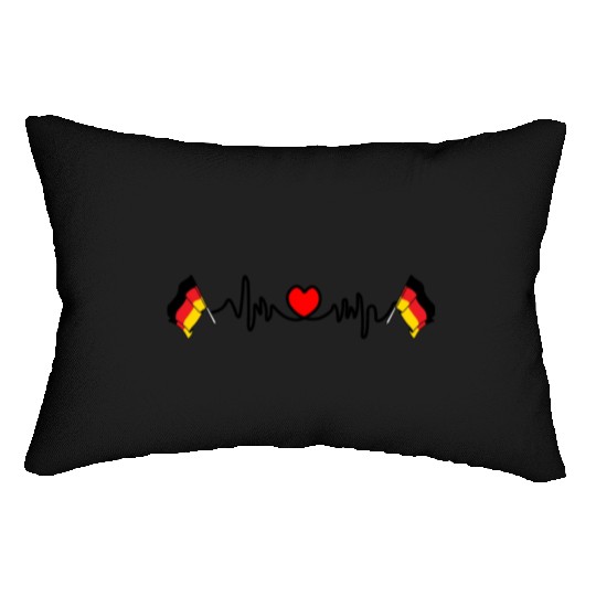 Flag germany cardio heart rate Lumbar Pillows