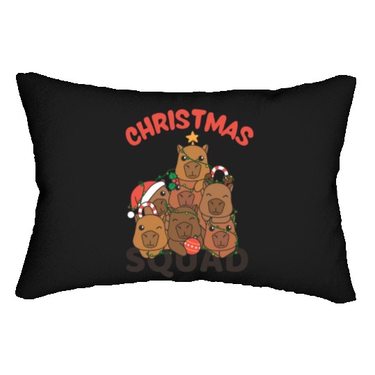 Capybara Christmas Tree Christmas Squad Capybaras Lumbar Pillows