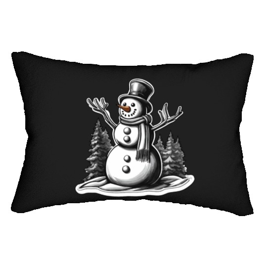 Snowman / Winter / Snowflake / White / Frosti Lumbar Pillows