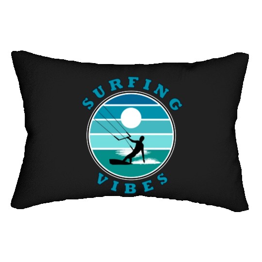 Surfing Vibes – retro 2 - kite surfer Lumbar Pillows