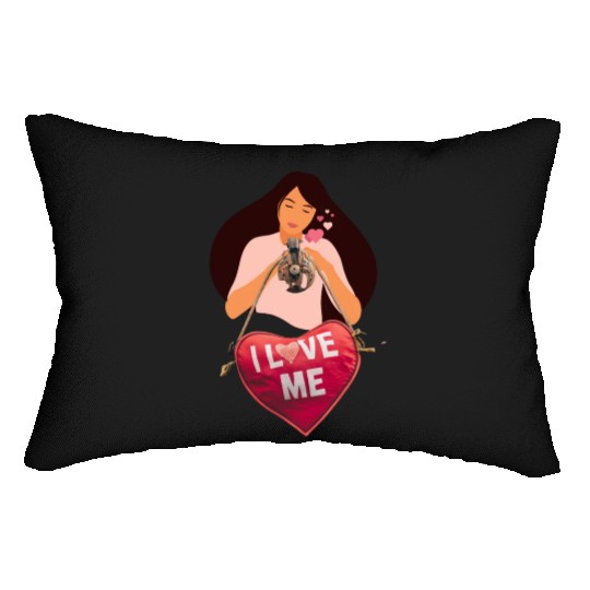 i love me , i heart me Lumbar Pillows , i love myself