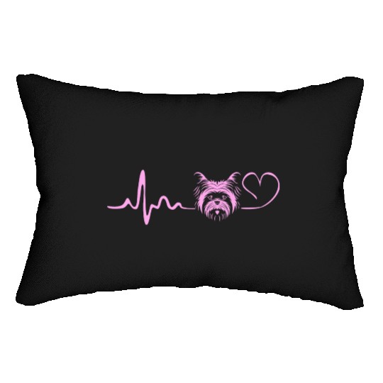 Yorkshire Terrier Dog Lover Yorkie Heartbeat Lumbar Pillows