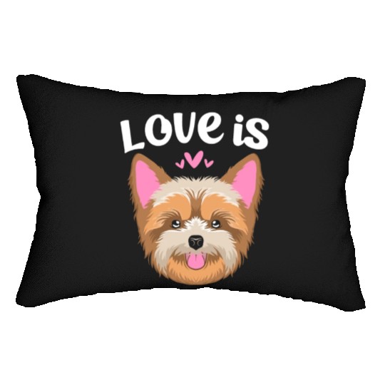 Love Is Yorkie Face Yorkshire Terrier Dog Lumbar Pillows