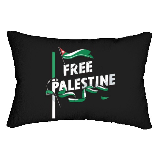 I Love Free Palestine Flag Save Gaza Lumbar Pillows