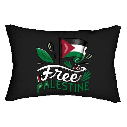 I Love Free Palestine Flag Save Gaza Palestinian Lumbar Pillows