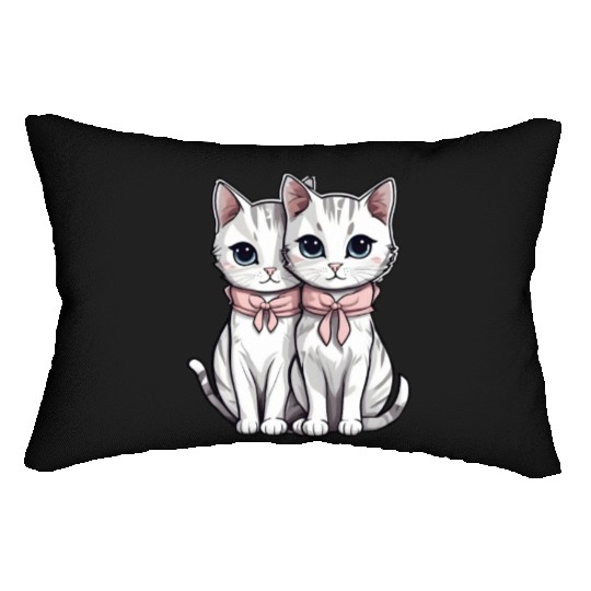 there are two kittens Lumbar Pillows
