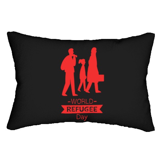world refugee day red Lumbar Pillows