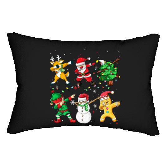 Dabbing Santa Elf Friends Christmas Boys Girls Men Lumbar Pillows
