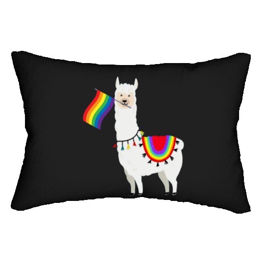 Lgbt Flag Llama Gay Lesbian Lumbar Pillows