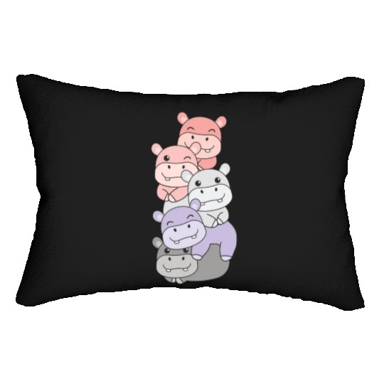 Cupioromantic Flag Pride Lgbtq Cute Hippo Lumbar Pillows
