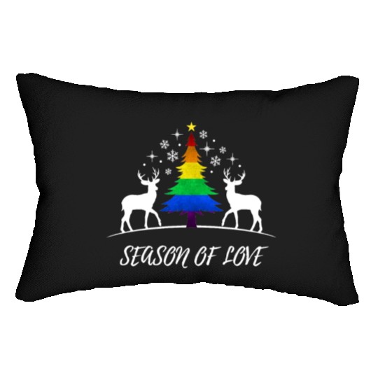 Gay Christmas Tree Gay Couple Season Of Love Lumbar Pillows