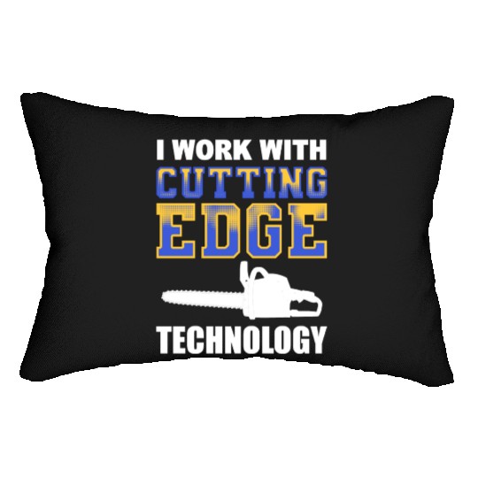 Forest Arboriculturist Lumberjack Chainsaw Logo Lumbar Pillows