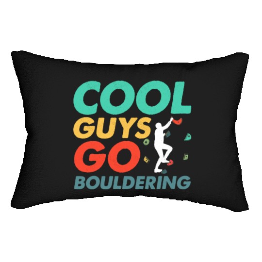 Cool Guys Go Bouldering Climbing Boulder Lumbar Pillows
