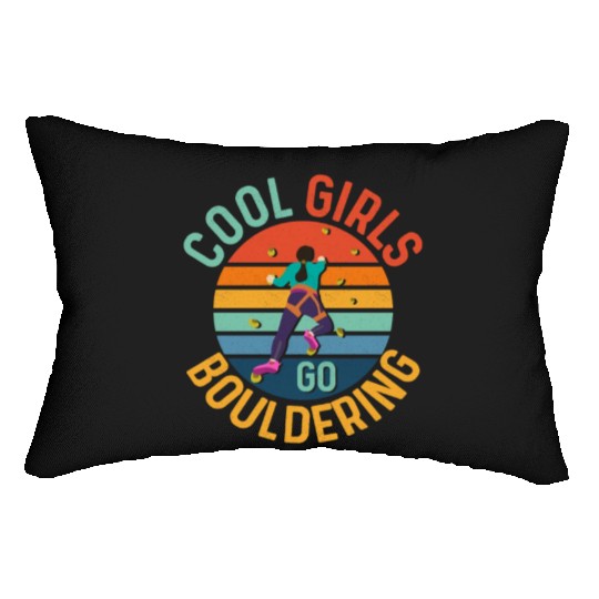 Cool Girls Go Bouldering Boulder Climbing Lumbar Pillows