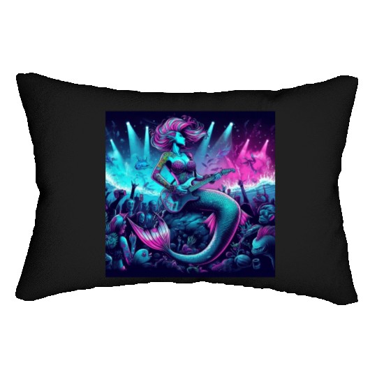 rock and roll under the sea Lumbar Pillows