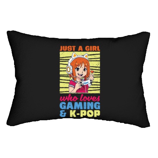 Just a girl who loves gaming and K Pop K Pop Lumbar Pillows