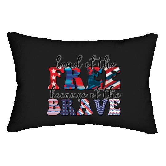 4th of july Land of the free Lumbar Pillows
