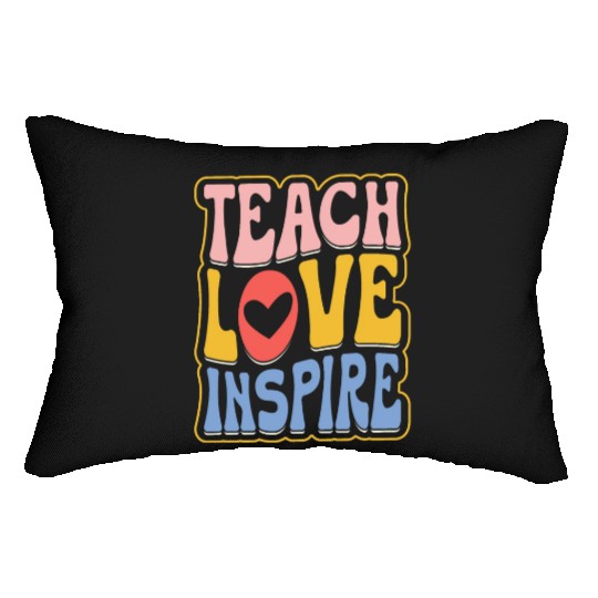 Teens Graduation I Heart My Teachers Love Inspire Lumbar Pillows